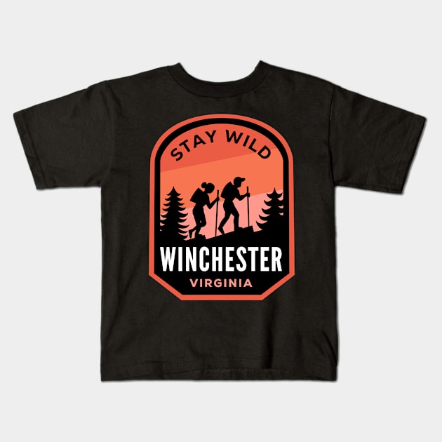 Winchester Virginia Hiking in Nature Kids T-Shirt by HalpinDesign